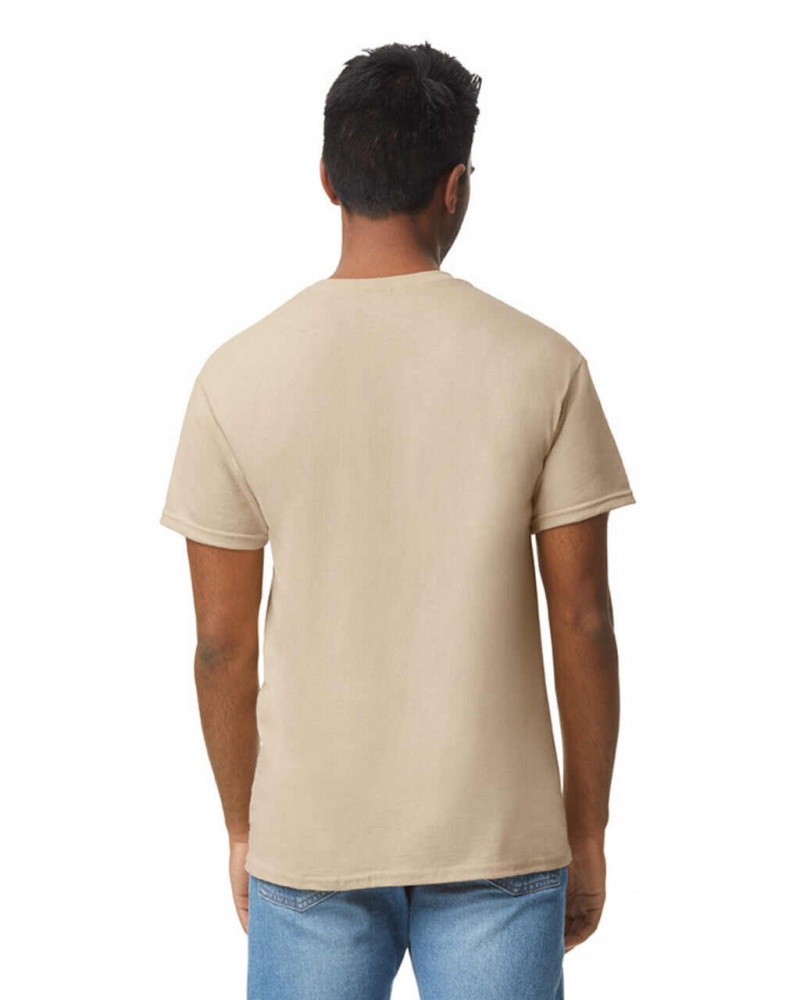 Men's Gildan 5000 T-Shirts Sand | KJEQ18604