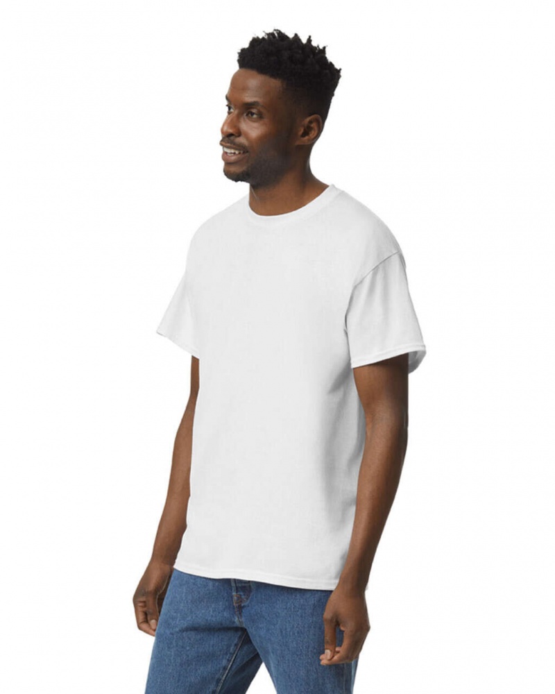 Men's Gildan 5000 T-Shirts White | UKTR73405