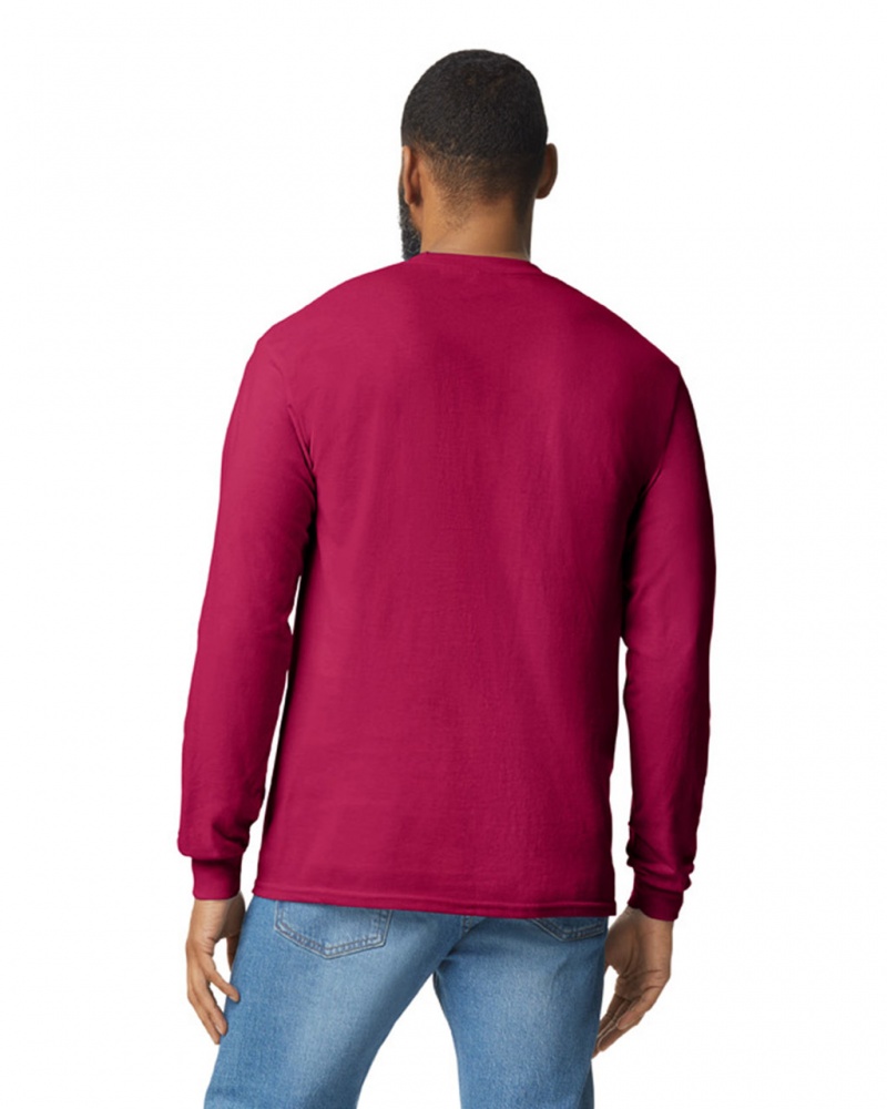 Men's Gildan 5400 Long Sleeve T-Shirts Cardinal Red | DFSC56802