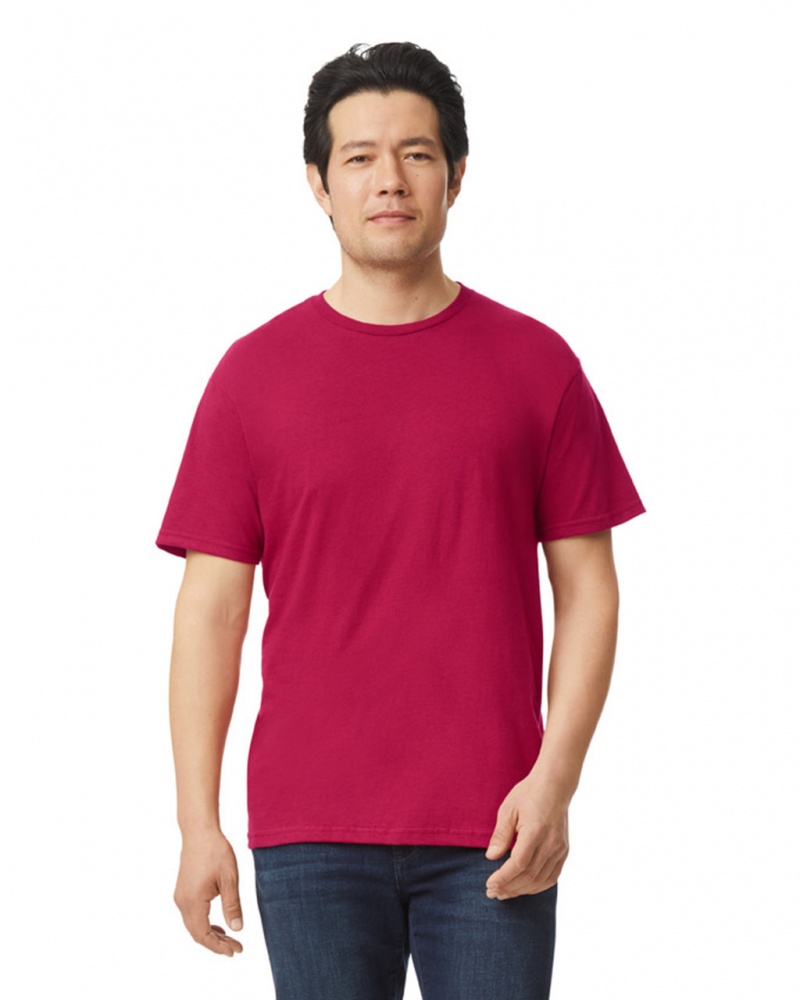 Men's Gildan 64000 T-Shirts Antique Cherry Red | HRAJ75402