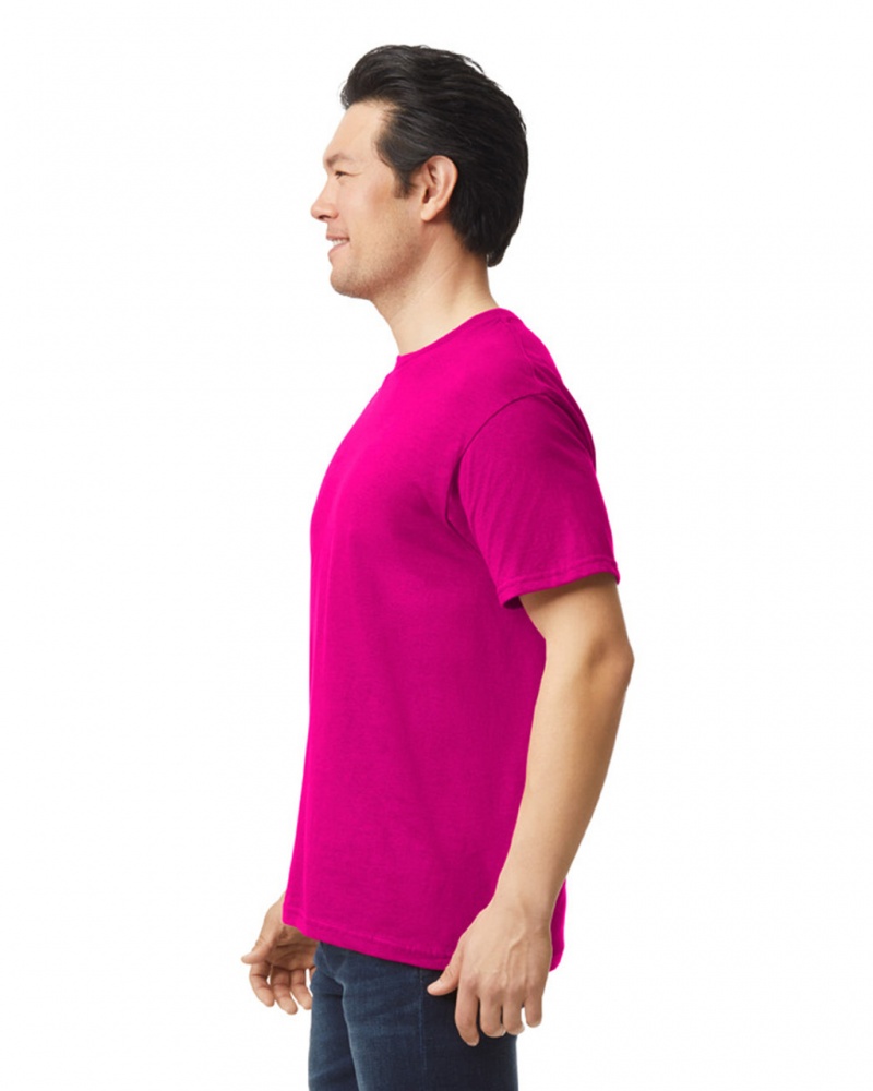 Men's Gildan 64000 T-Shirts Antique Heliconia | QHCU70184