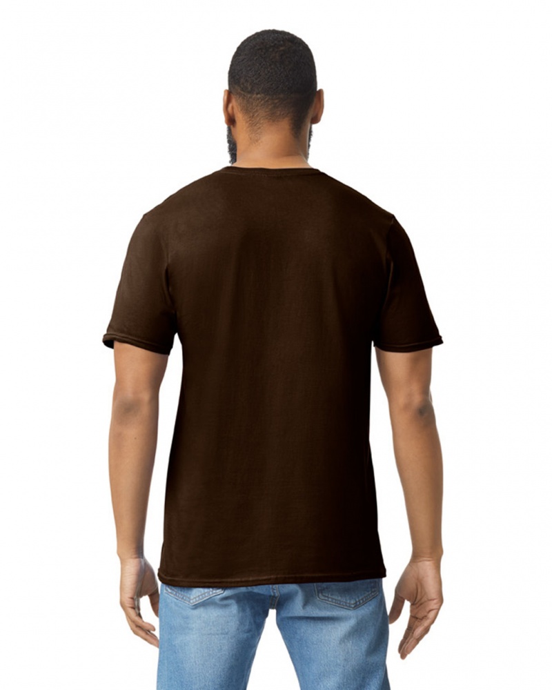 Men's Gildan 64000 T-Shirts Dark Chocolate | ZIMB14287