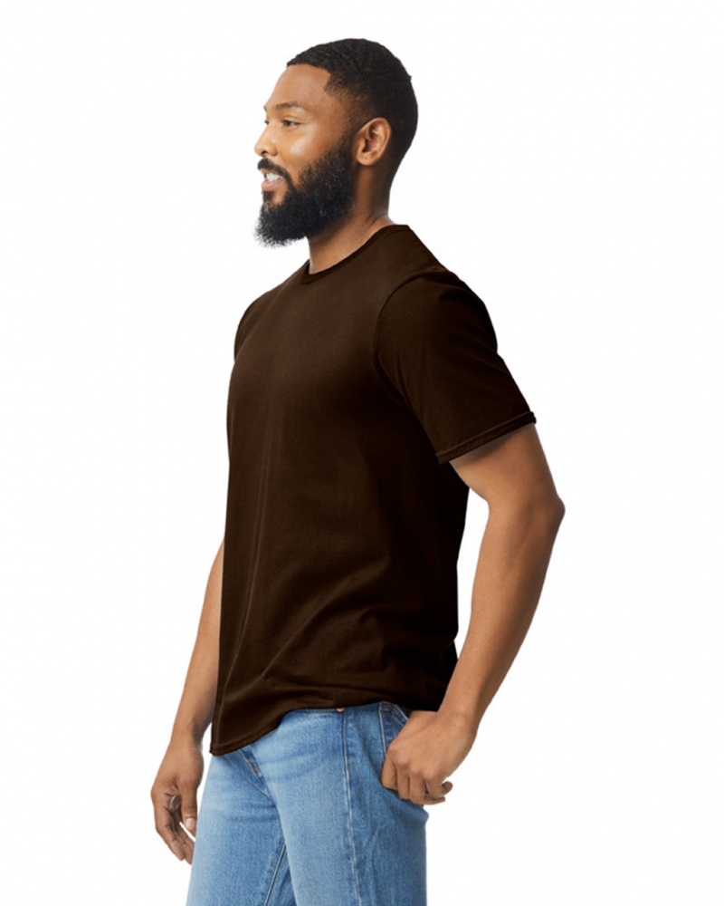 Men's Gildan 64000 T-Shirts Dark Chocolate | ZIMB14287