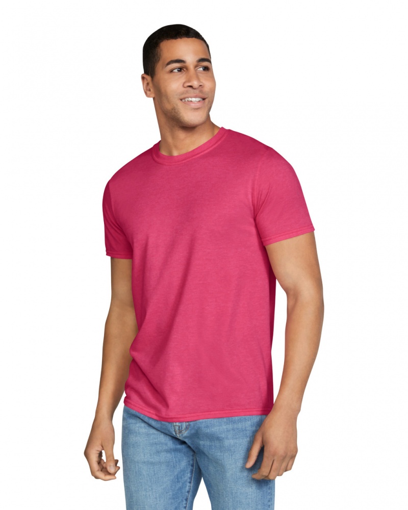 Men\'s Gildan 64000 T-Shirts Heather Red | YDGW62319