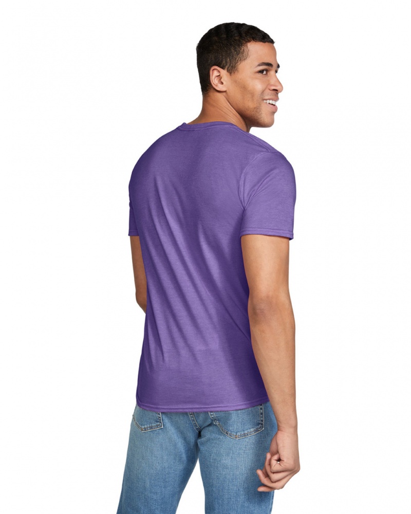 Men's Gildan 64000 T-Shirts Heather Purple | CDKP80493