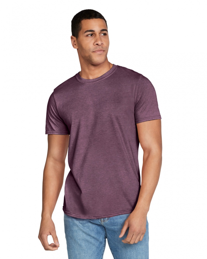 Men\'s Gildan 64000 T-Shirts Heather Maroon | HPAG15379