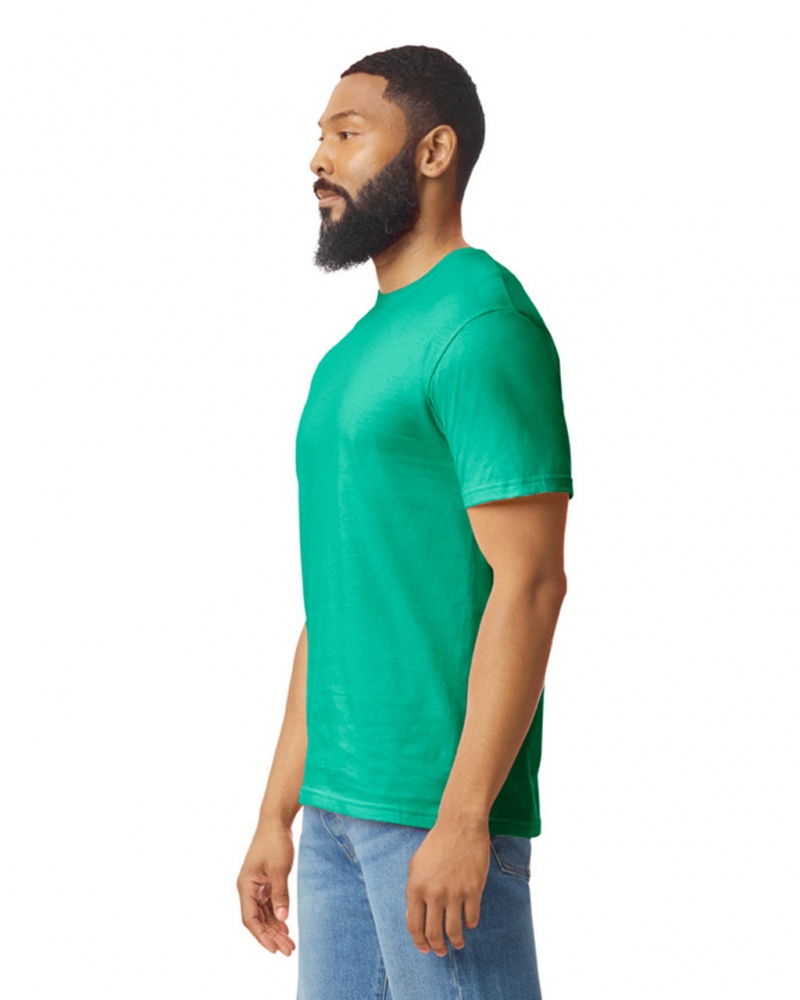 Men's Gildan 64000 T-Shirts Kelly Green | CWML85061