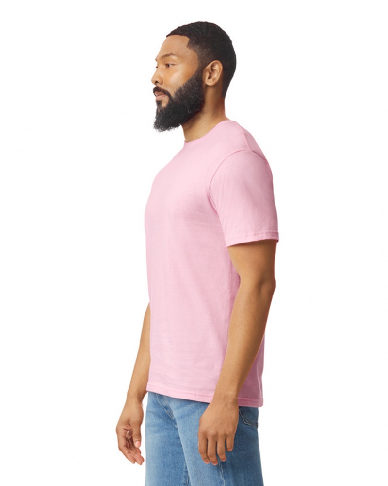 Men's Gildan 64000 T-Shirts Light Pink | JUOS84196