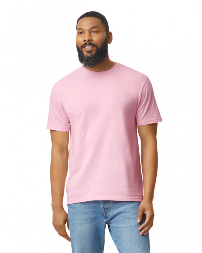 Men\'s Gildan 64000 T-Shirts Light Pink | JUOS84196