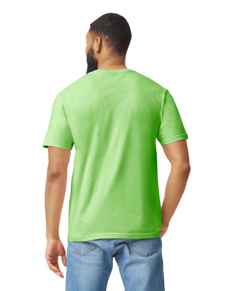 Men's Gildan 64000 T-Shirts Lime | BHRE01293