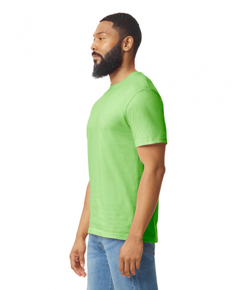 Men's Gildan 64000 T-Shirts Lime | BHRE01293