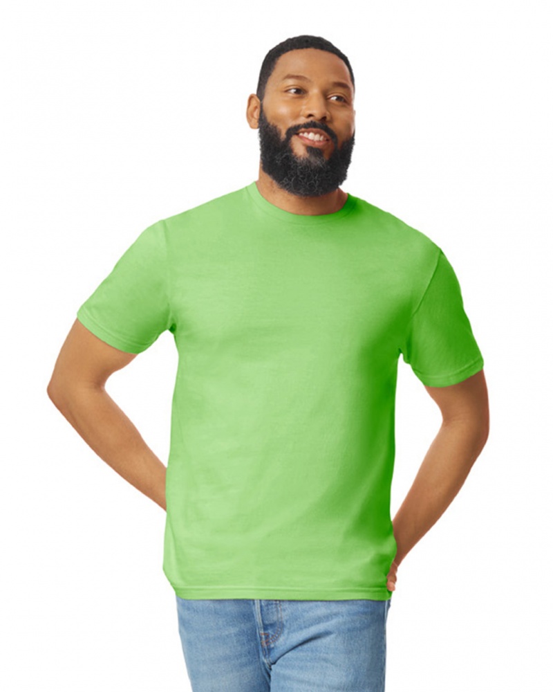 Men\'s Gildan 64000 T-Shirts Lime | BHRE01293