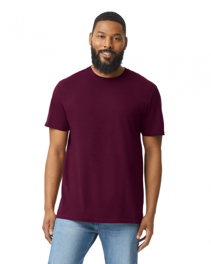 Men\'s Gildan 64000 T-Shirts Maroon | MDYT25087