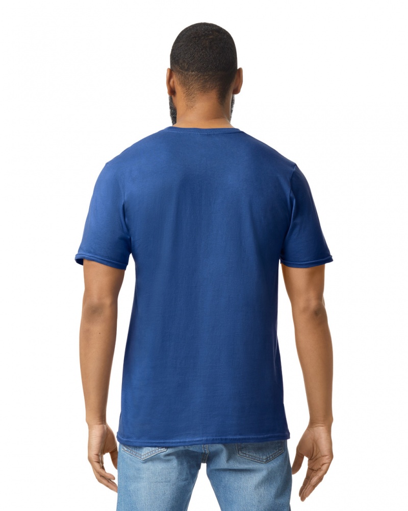 Men's Gildan 64000 T-Shirts Metro Blue | PXCK59246