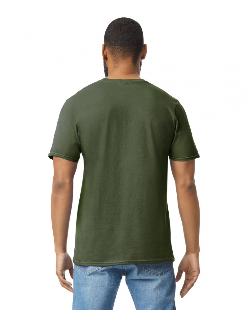 Men's Gildan 64000 T-Shirts Military Green | HJRX71054