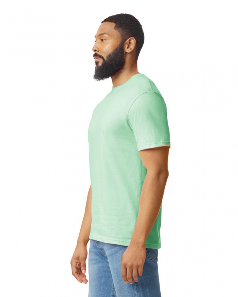 Men's Gildan 64000 T-Shirts Mint Green | JGLI35091