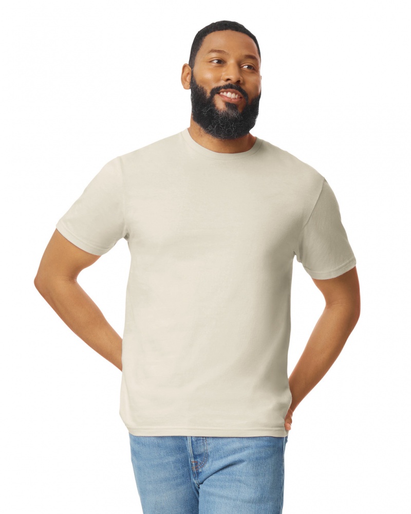 Men\'s Gildan 64000 T-Shirts Natural | IRAY30529