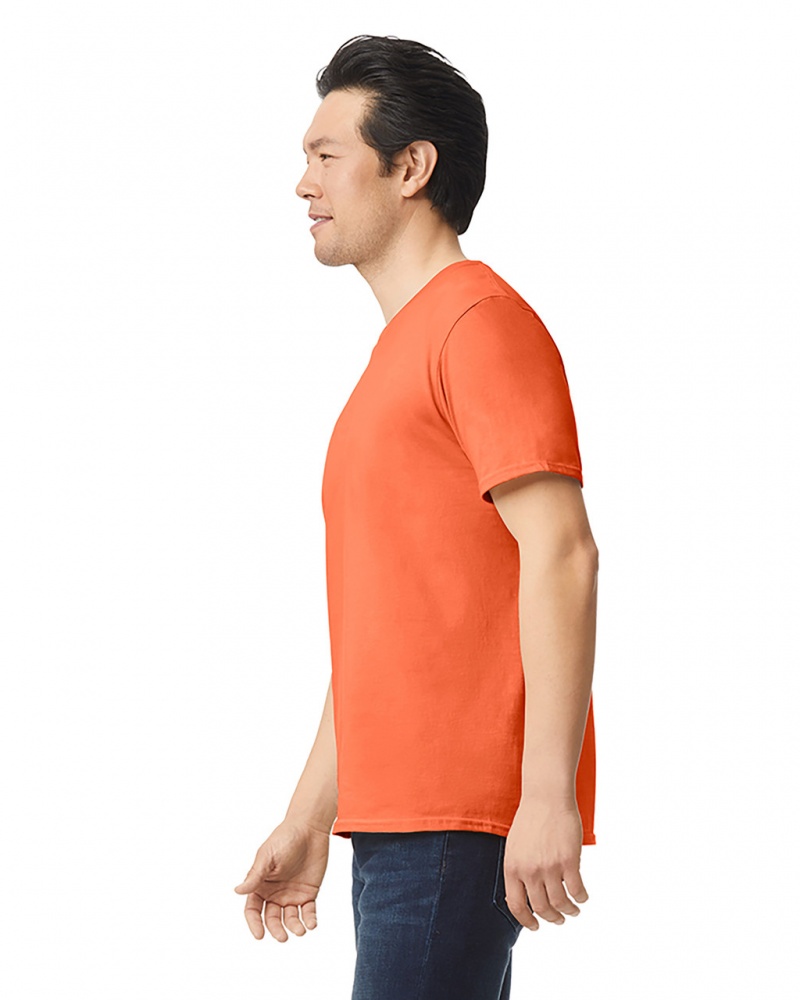 Men's Gildan 64000 T-Shirts Orange | IUBR91065