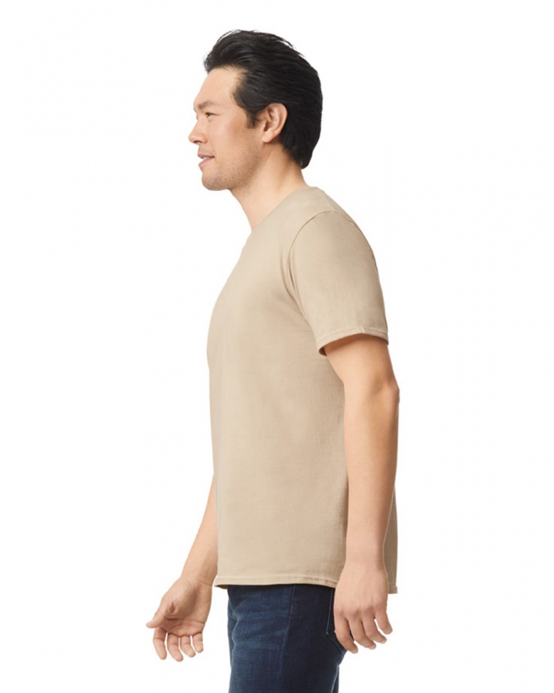 Men's Gildan 64000 T-Shirts Sand | TFSD17625