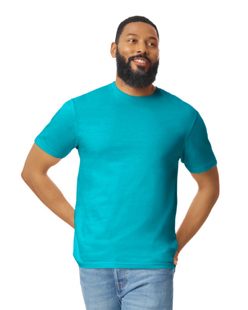 Men\'s Gildan 64000 T-Shirts Tropical Blue | ZTJH72608