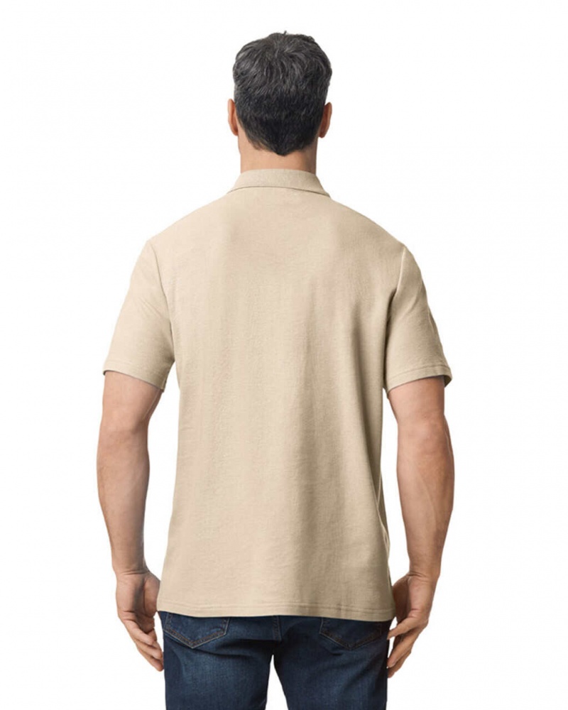 Men's Gildan 64800 Pique Polo Sand | NLGF94735