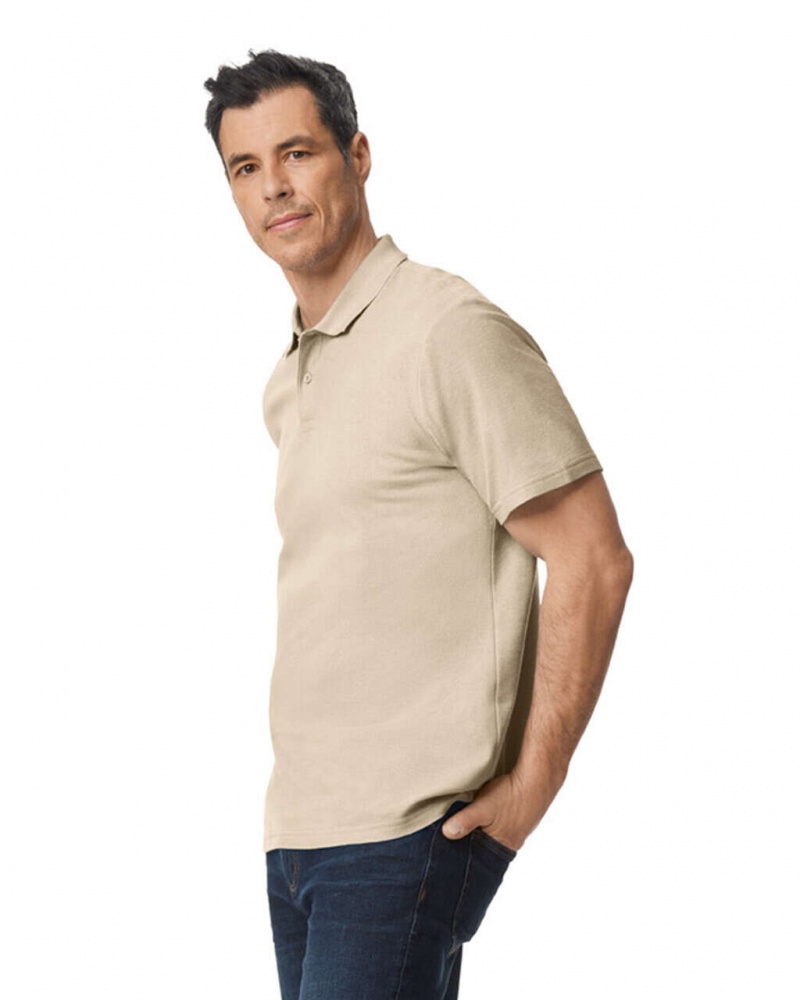 Men's Gildan 64800 Pique Polo Sand | NLGF94735