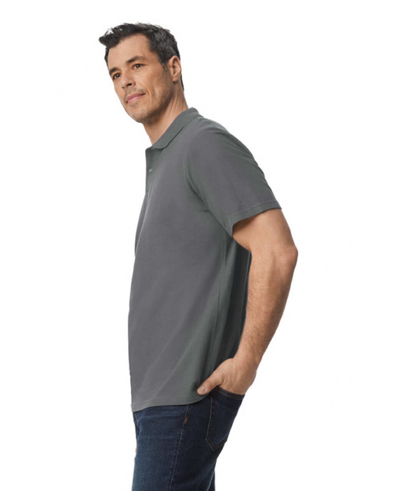 Men's Gildan 64800 Pique Polo Charcoal | BQTA43165