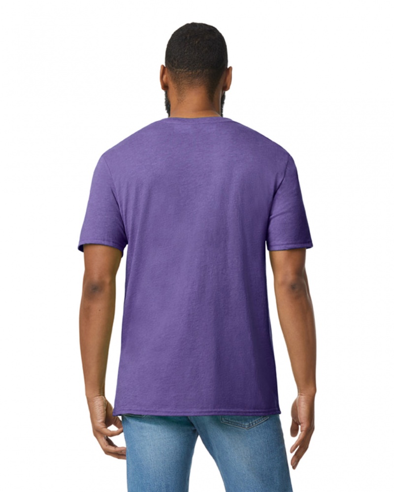 Men's Gildan 64V00 V-Neck T-Shirts Heather Purple | UQOE45079