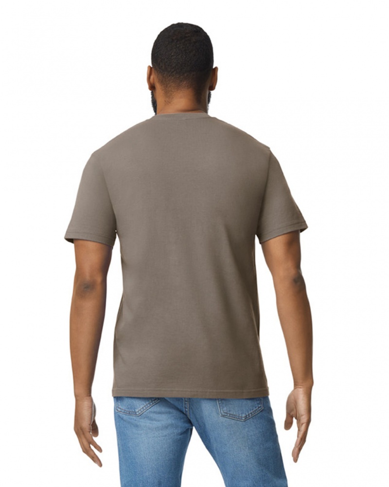 Men's Gildan 65000 Midweight T-Shirts Brown Savana | SEDO06851