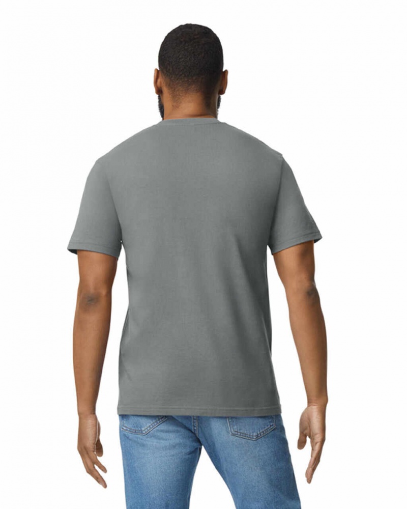 Men's Gildan 65000 Midweight T-Shirts Graphite Heather | DRXZ12634