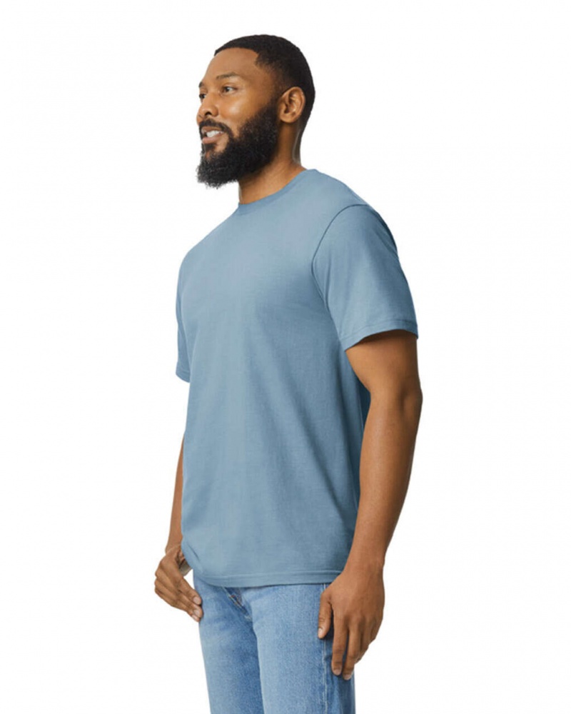 Men's Gildan 65000 Midweight T-Shirts Stone Blue | OHIT18507