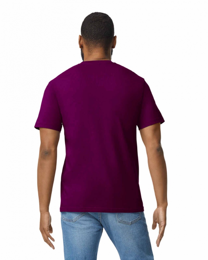 Men's Gildan 65000 Midweight T-Shirts Maroon | TBNX34792