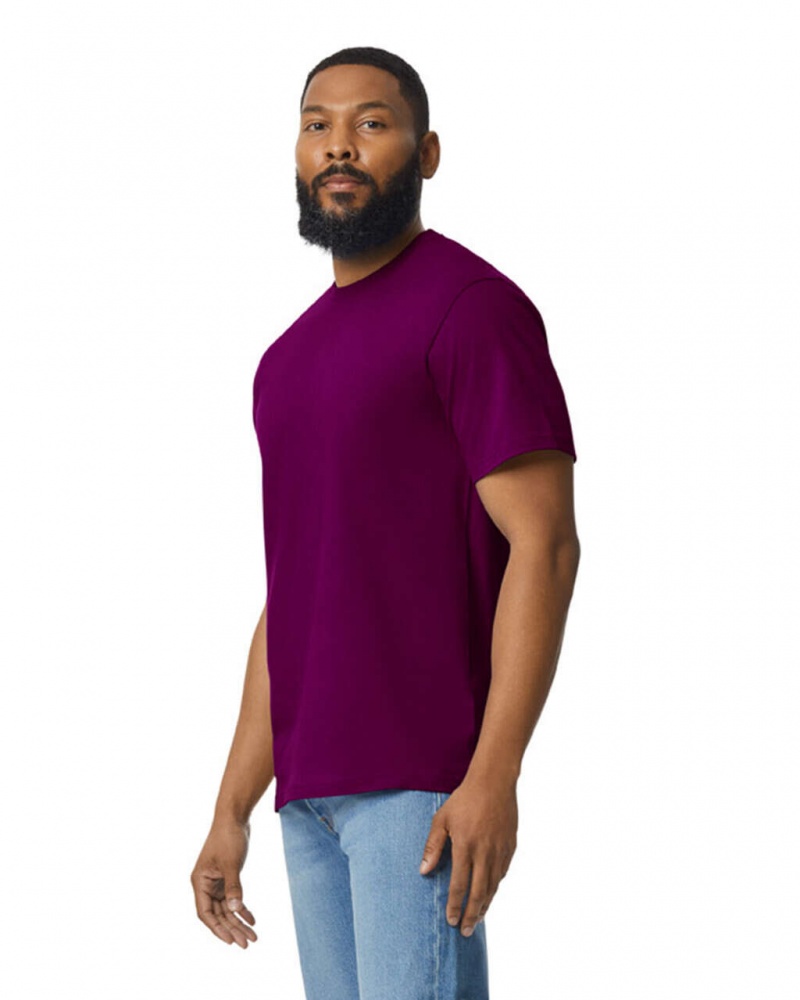 Men's Gildan 65000 Midweight T-Shirts Maroon | TBNX34792