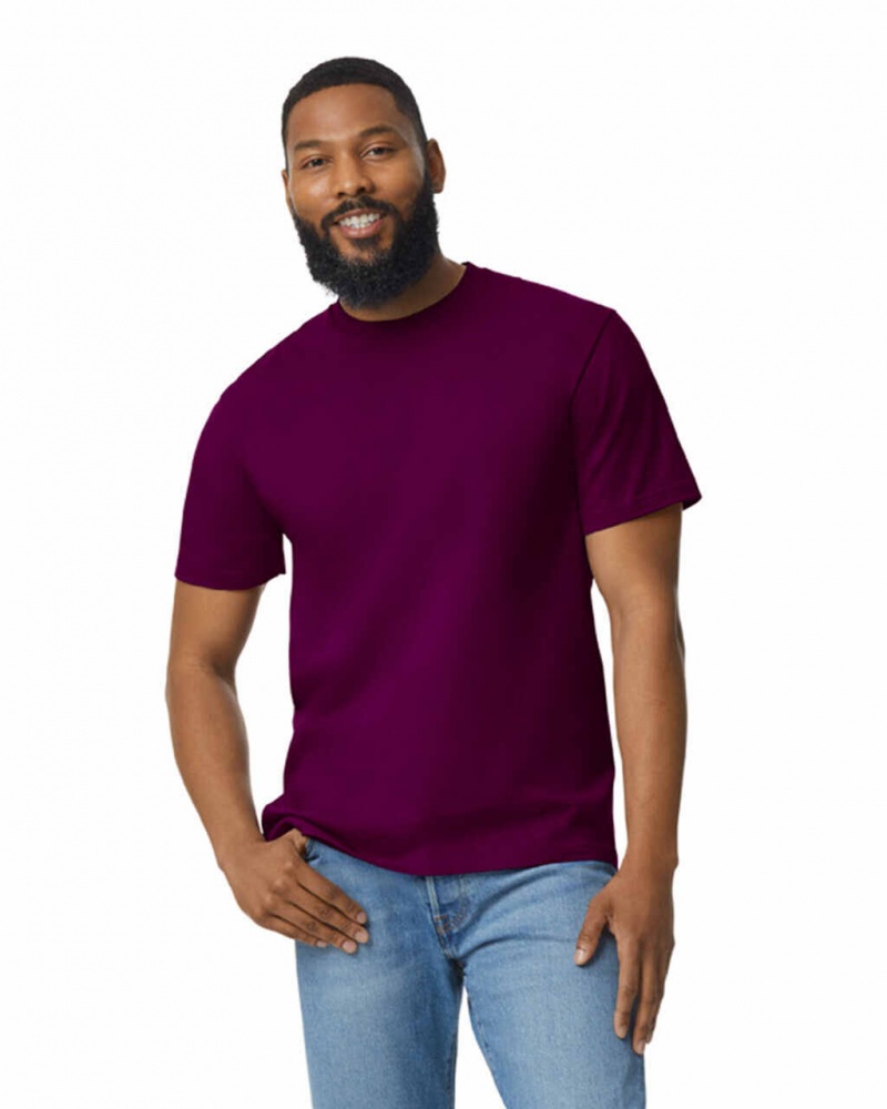 Men\'s Gildan 65000 Midweight T-Shirts Maroon | TBNX34792