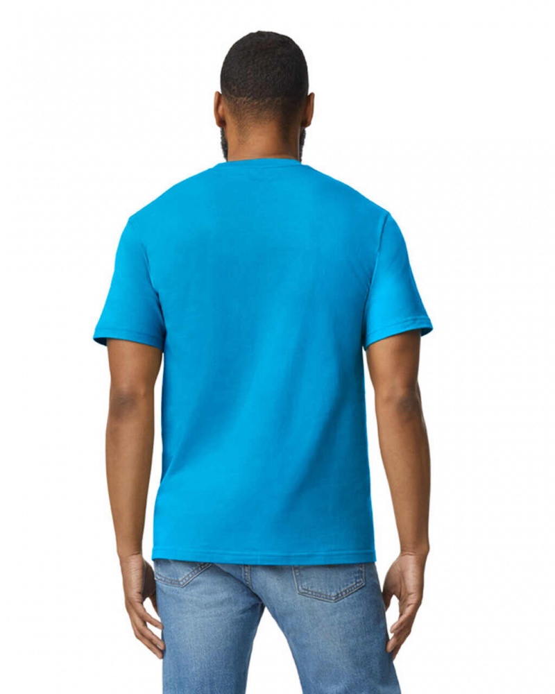 Men's Gildan 65000 Midweight T-Shirts Sapphire | GBKQ37891