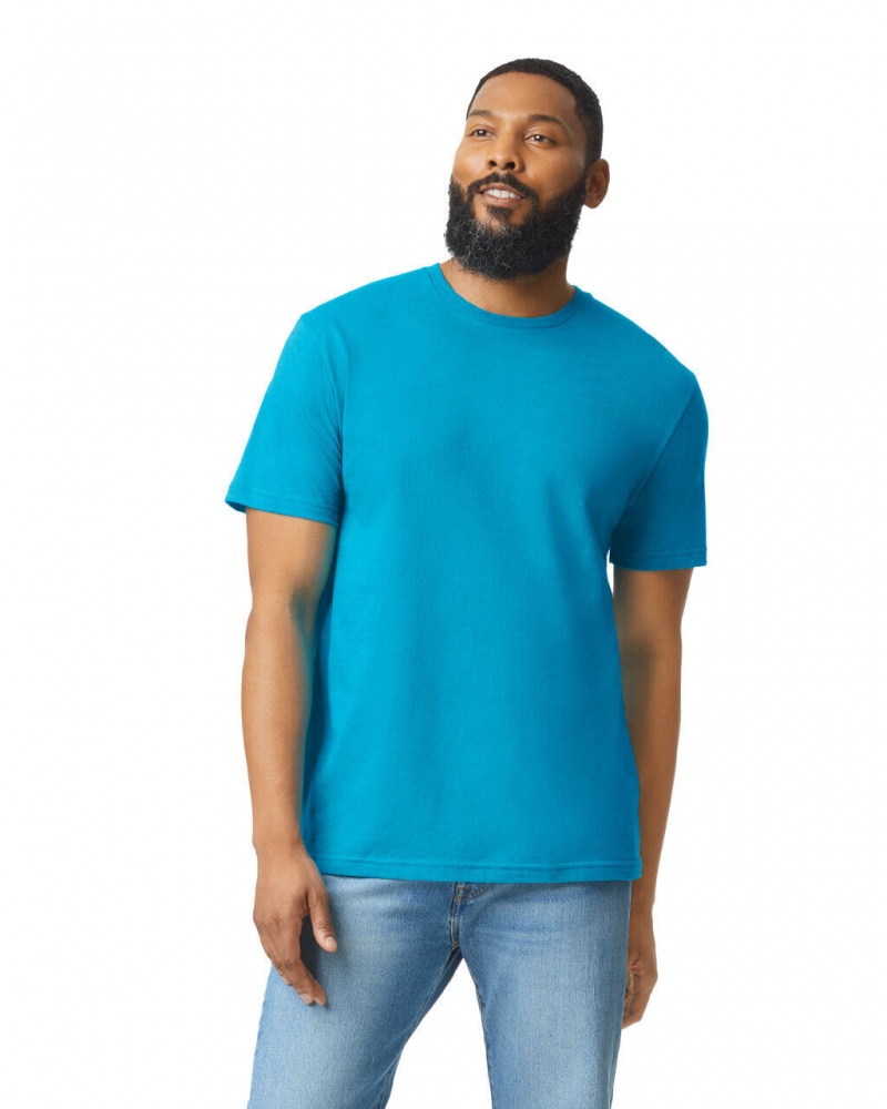 Men's Gildan 67000 CVC T-Shirts Caribbean Mist | DTWH26308