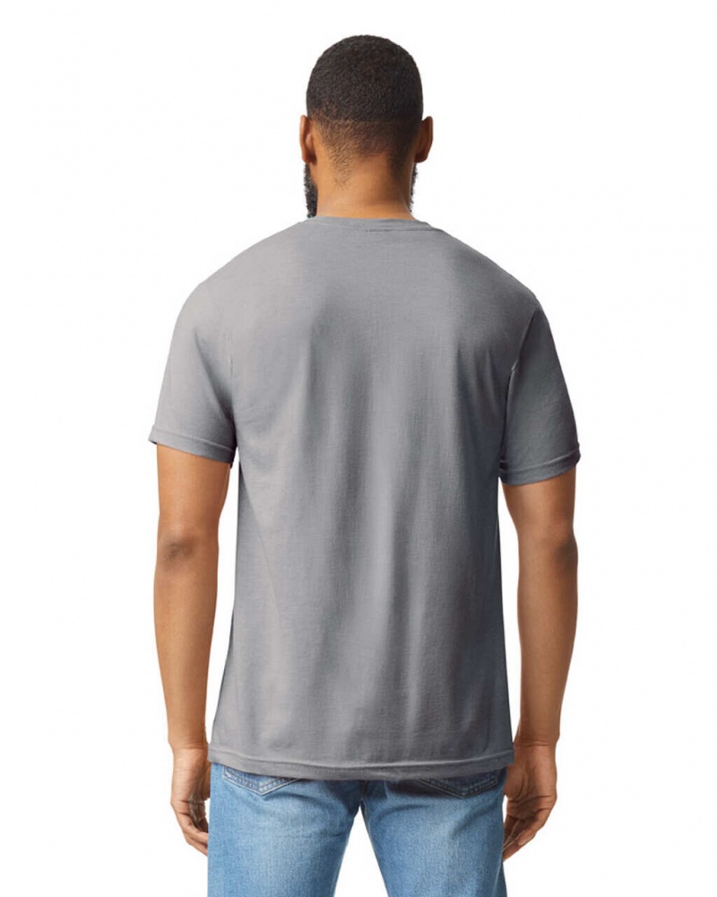 Men's Gildan 67000 CVC T-Shirts Cement | ZTUL10278