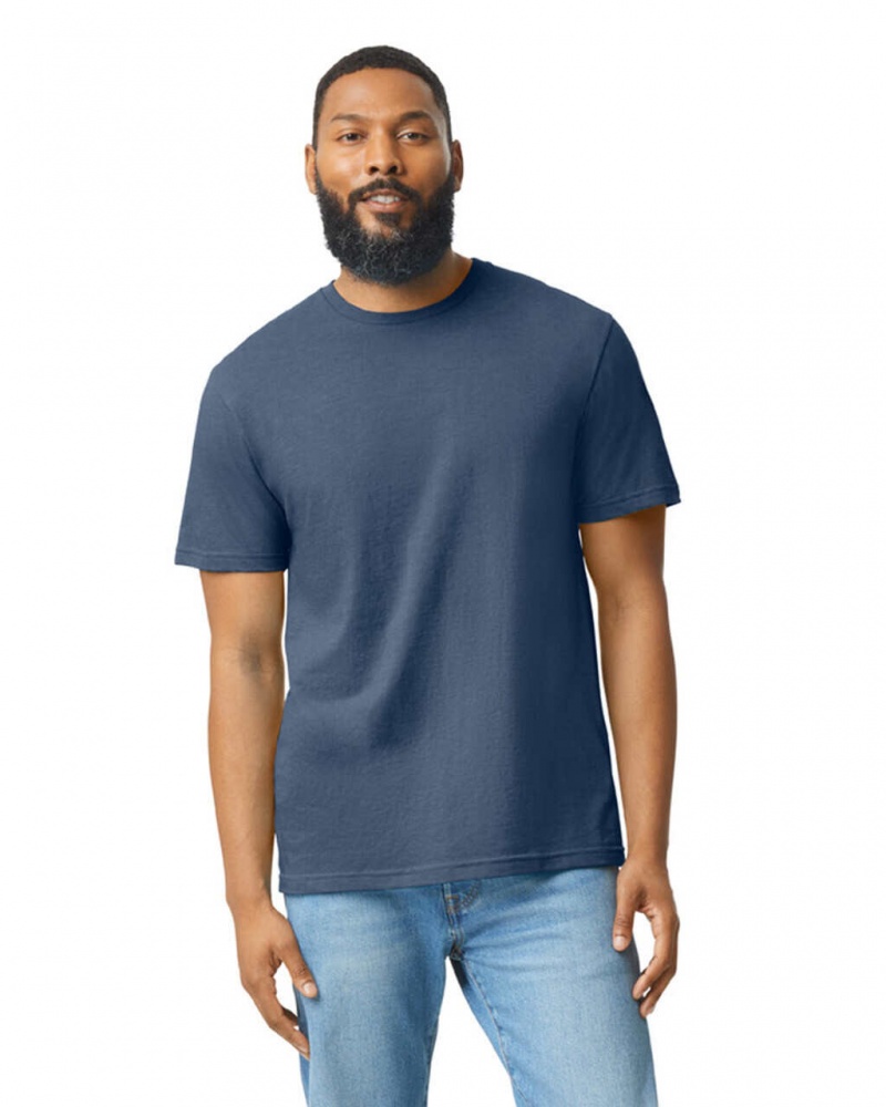 Men\'s Gildan 67000 CVC T-Shirts Navy Mist | RGMF20814