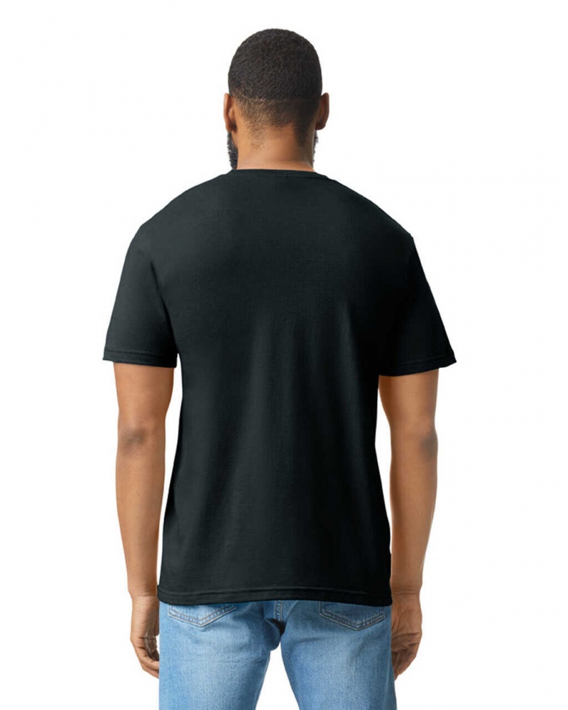 Men's Gildan 67000 CVC T-Shirts Pitch Black Mist | HSME18429