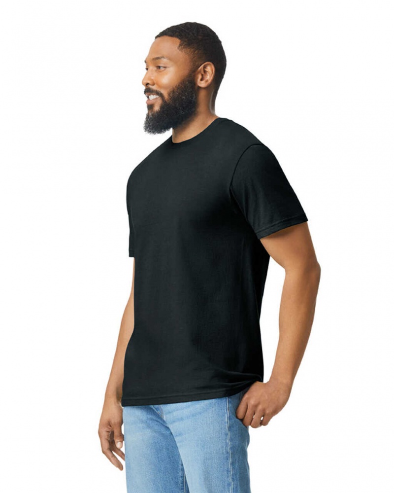 Men's Gildan 67000 CVC T-Shirts Pitch Black Mist | HSME18429