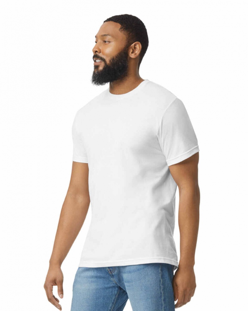 Men's Gildan 67000 CVC T-Shirts White | XEAY54021