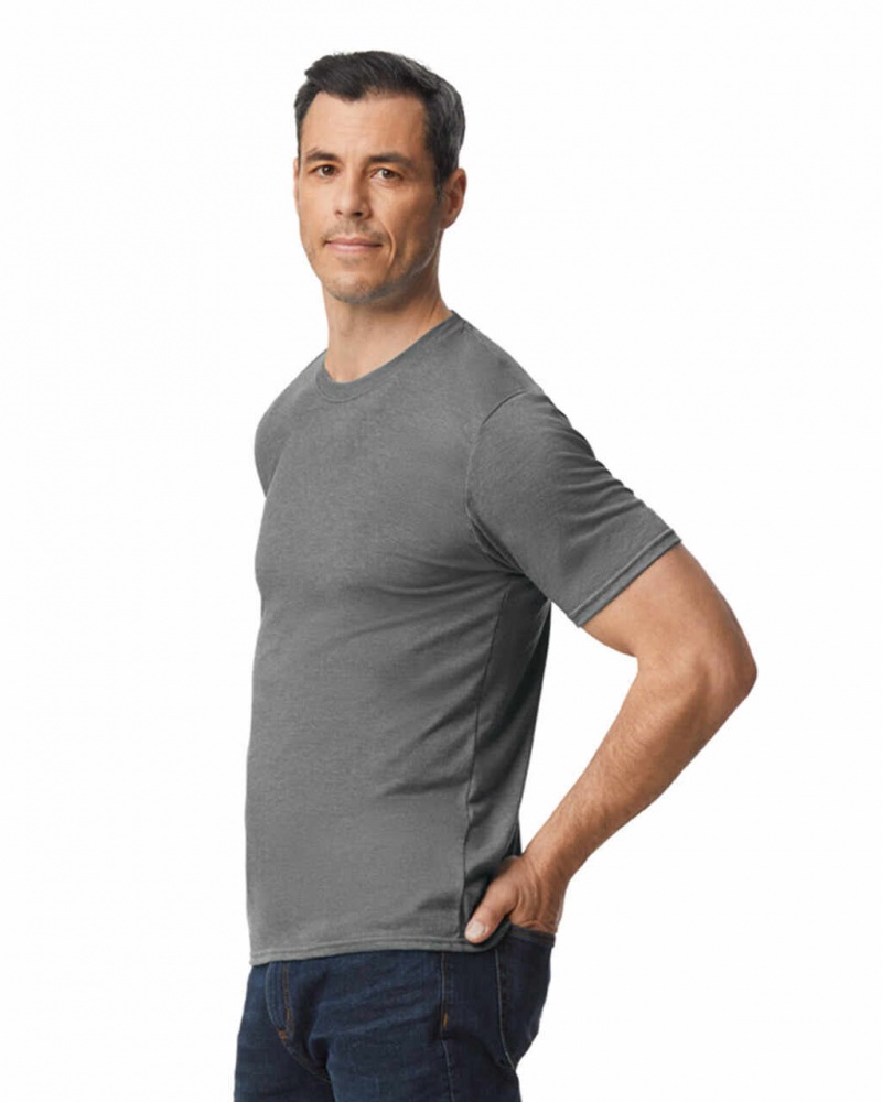 Men's Gildan 6750 Tri-Blend T-Shirts Graphite Heather | NEVY38274