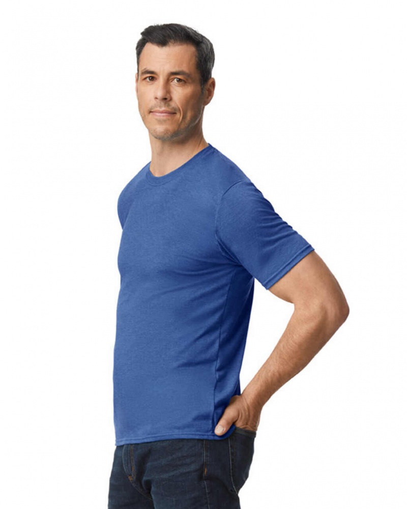 Men's Gildan 6750 Tri-Blend T-Shirts Heather Blue | WVEM97430