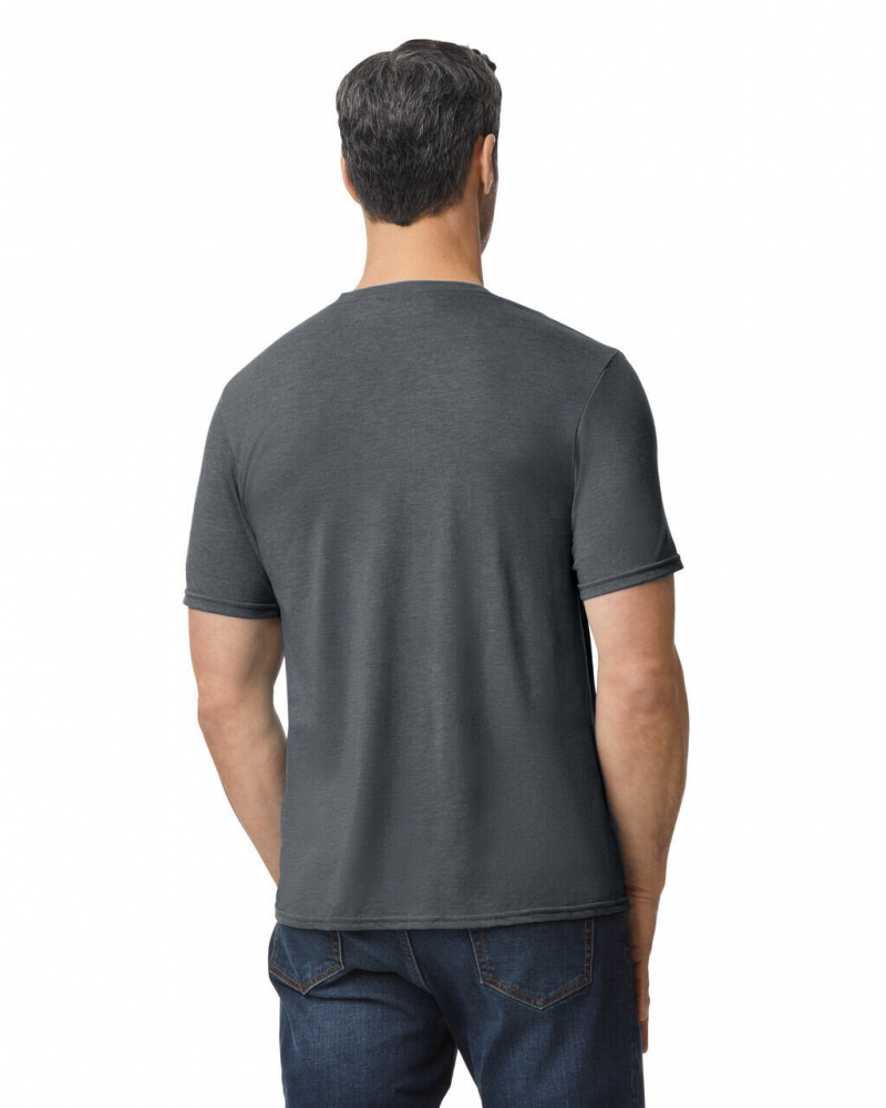 Men's Gildan 6750 Tri-Blend T-Shirts Dark Heather | CDMY06587