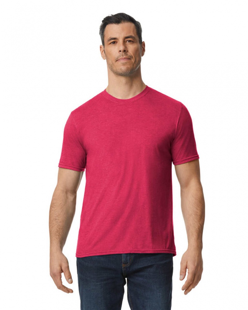 Men\'s Gildan 6750 Tri-Blend T-Shirts Heather Red | OEPG40895