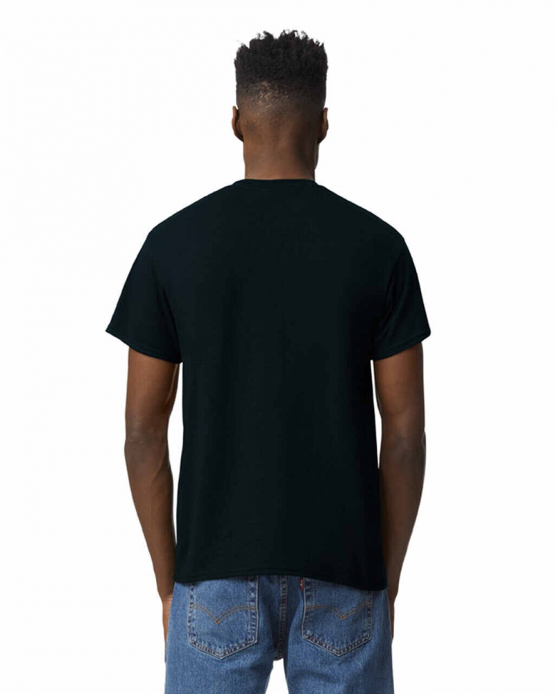 Men's Gildan 8000 T-Shirts Black | STOC80731