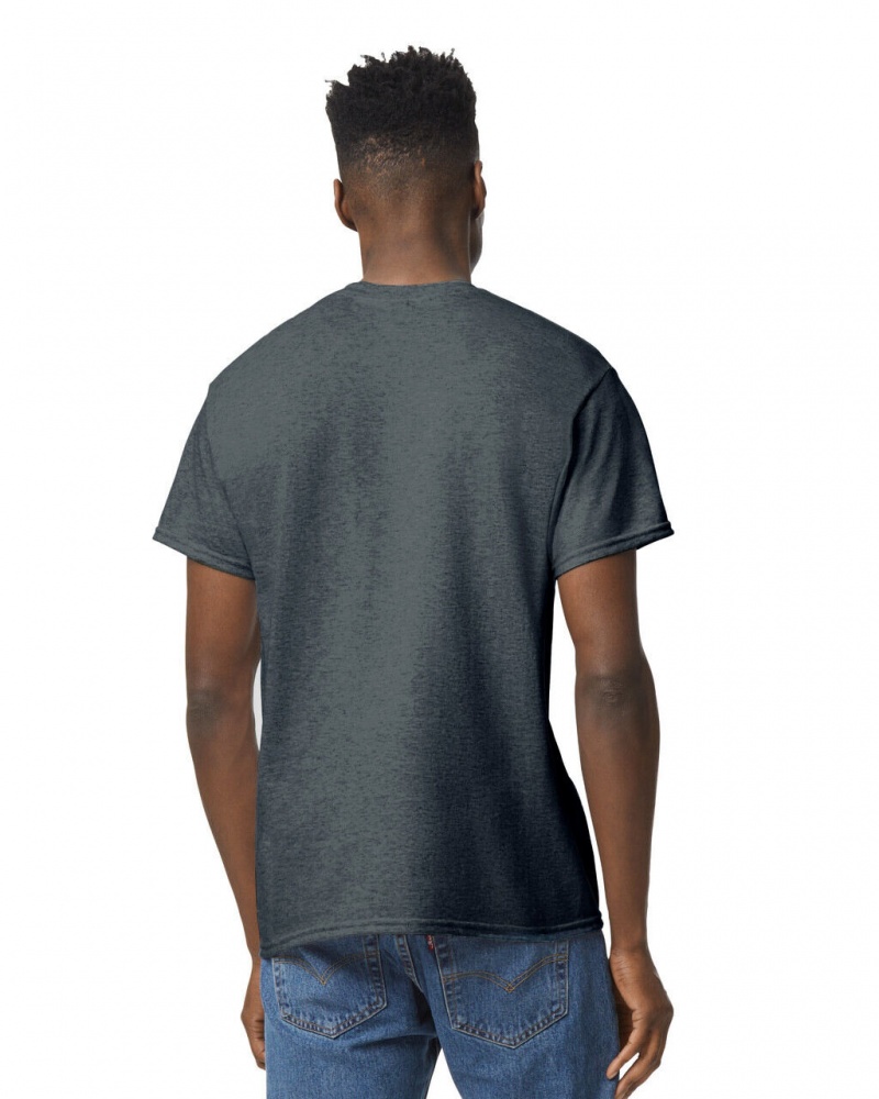 Men's Gildan 8000 T-Shirts Dark Heather | BEDS64785