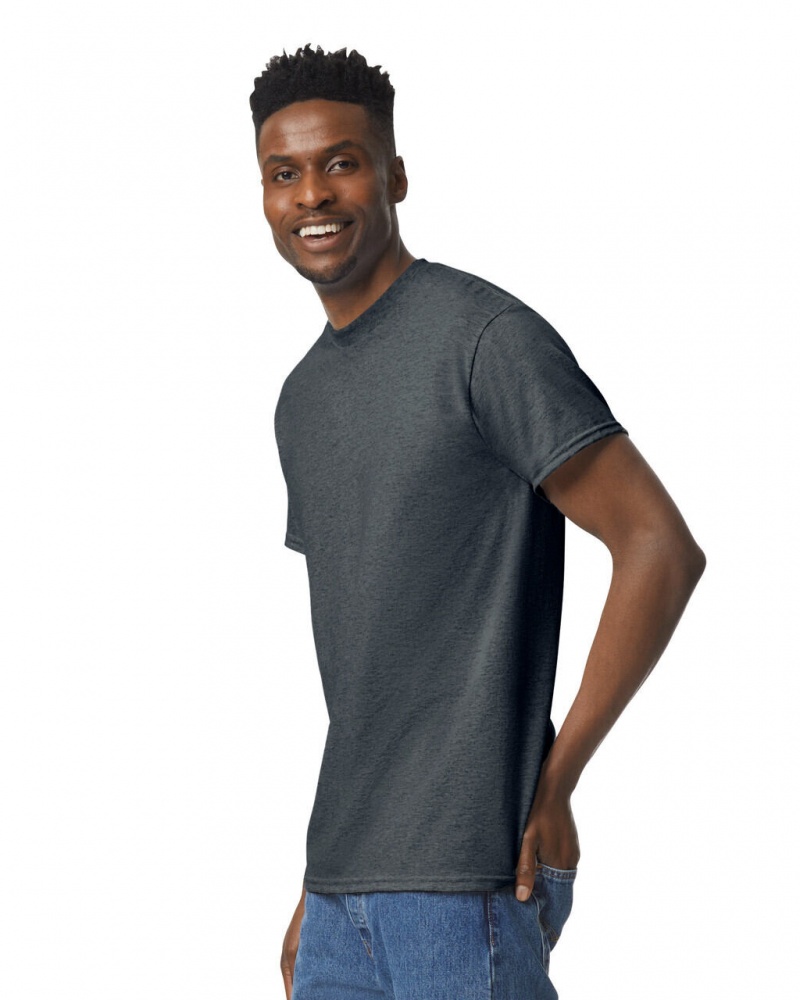 Men's Gildan 8000 T-Shirts Dark Heather | BEDS64785