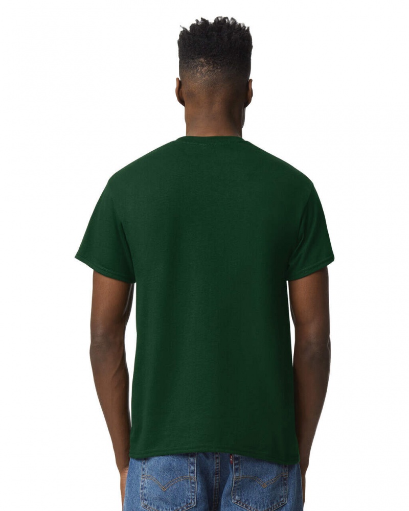 Men's Gildan 8000 T-Shirts Forest Green | FVYG14027