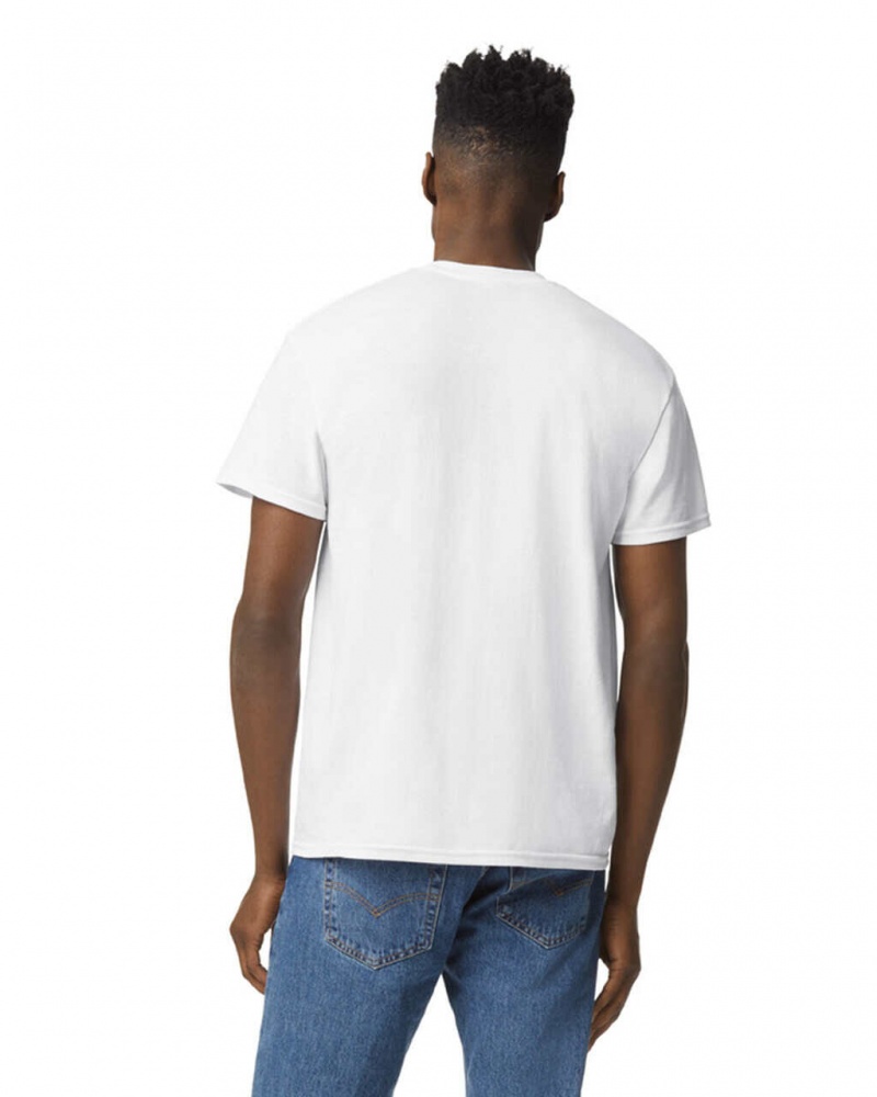 Men's Gildan 8000 T-Shirts White | HURK25647